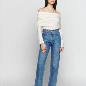 Reformation Off The Shoulder Azura Knit Top Size L